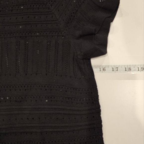 ZARA BLACK CROCHET KNIT FLUTTER SLEEVE BLOUSE, SZ SMALL - Picture 10 of 10
